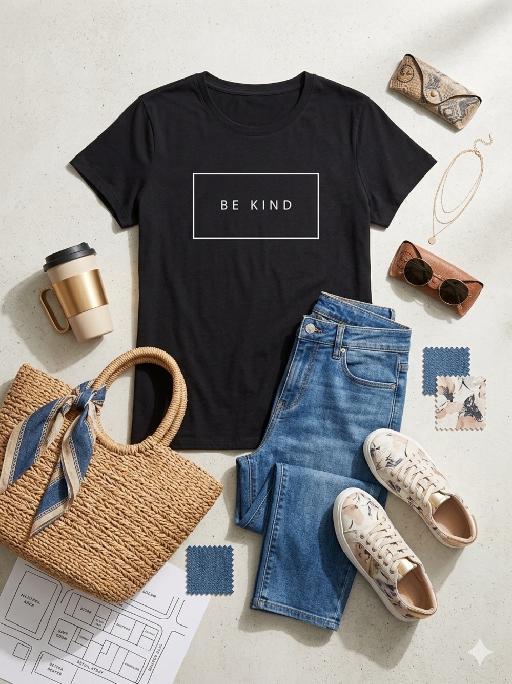 Doe “Be Kind” Graphic Tee 🖤 NWT Size Small Minimalist Soft Tee
